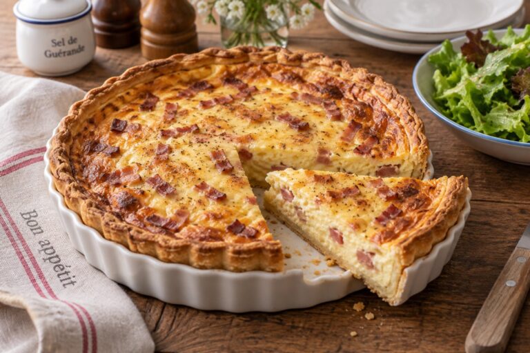 Quiche lorraine traditionnelle à la pâte brisée